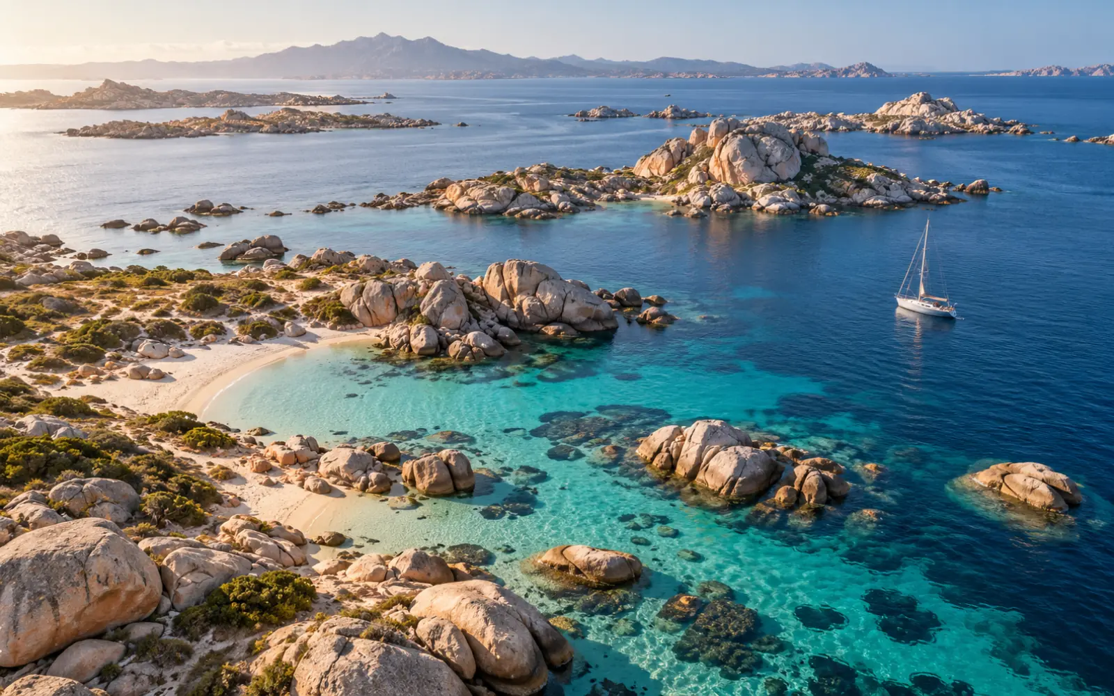Rochers de granite rose et eaux turquoise de l’archipel des Lavezzi