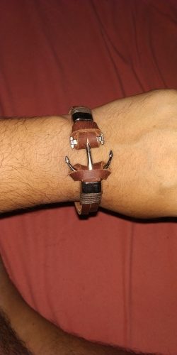 GRATUIT - Bracelet Ancre en Cuir Marron photo review