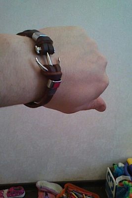 GRATUIT - Bracelet Ancre en Cuir Marron photo review