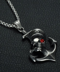 Collier avec pendentif Ancre de Pirate argent