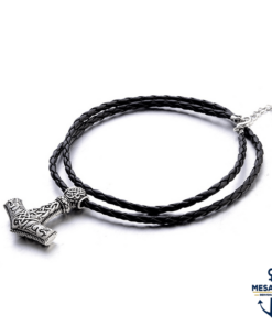 Collier-Viking-Marteau-de-Thor-Mjolnir-Couleur-Argent