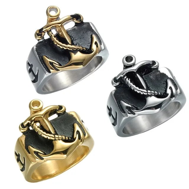 Bague ancre marine